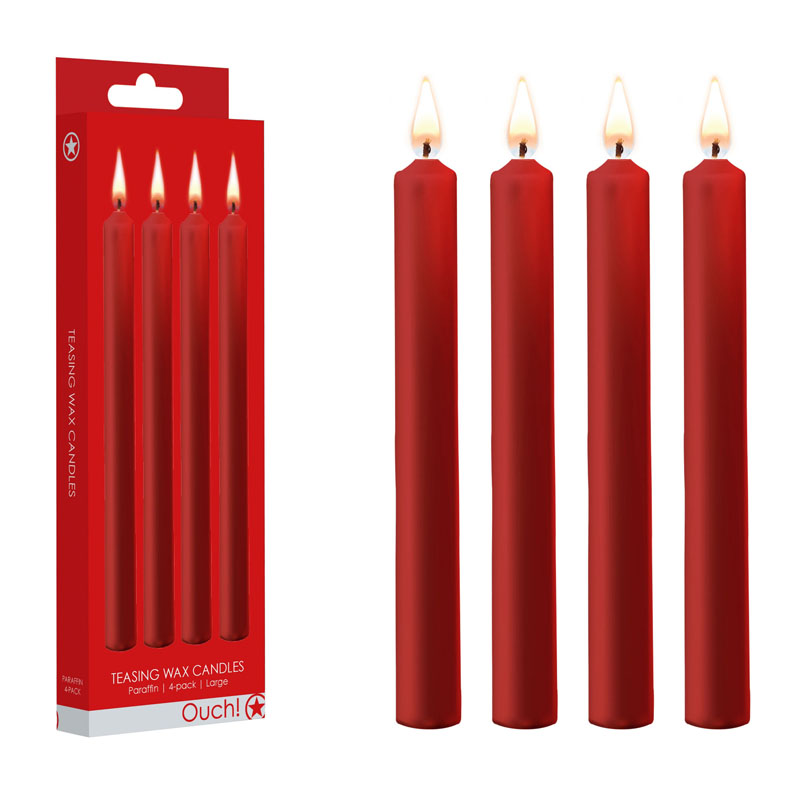 Ouch! Teasing Wax Candles 4-Pack Large Red